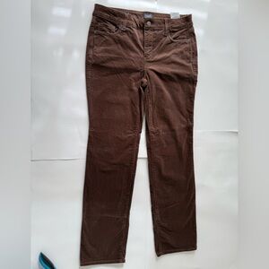 NYDJ Chocolate Brown Straight-Leg Corduroy
